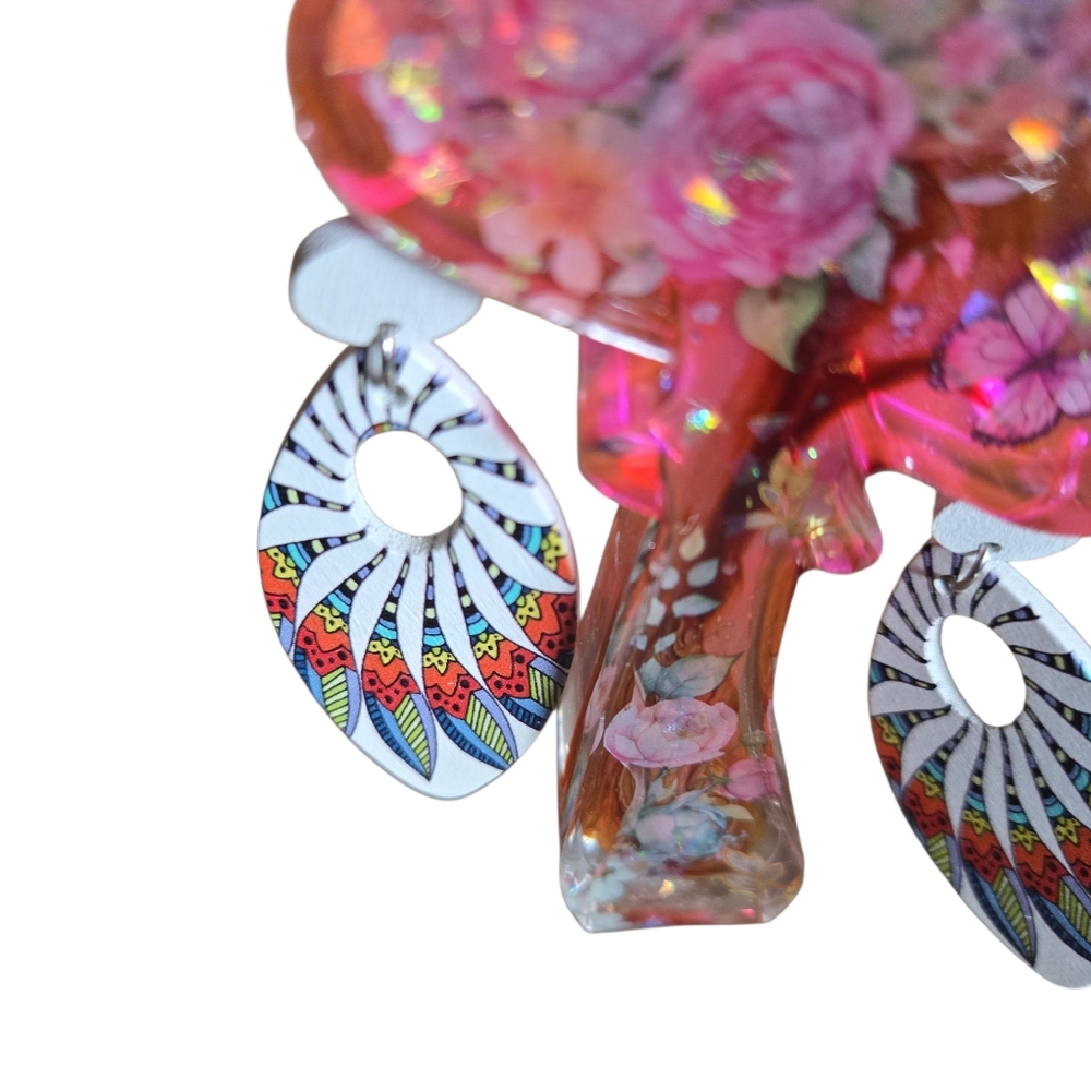Multi Color Boho Style Earrings Hypoallergnic Post Back. A954 - Picture 3 of 4